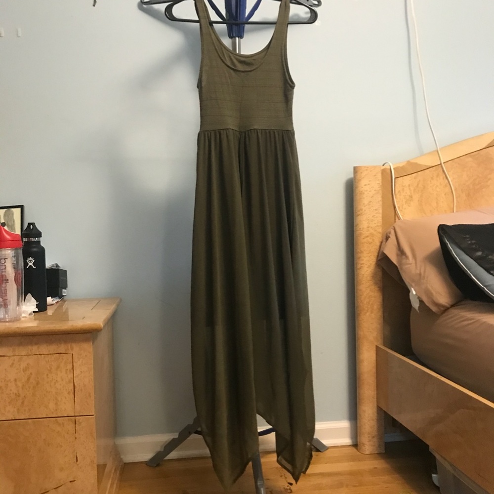 DIVIDED olive green maxi dress